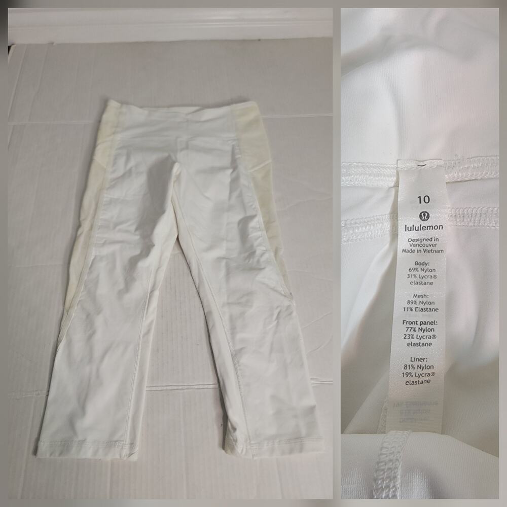 Lululemon Leggings Womens SZ 10 Wunder Under High-Rise Crop Flocked 21" W6AU3S